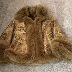 Luxurious Tan Suede Fur Women's Teddy Jacket.